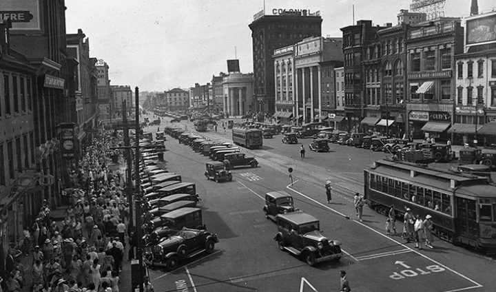 6th and Penn Street Trolly 1930s - Reading PA